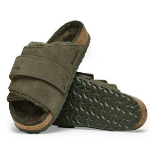 NWOB Birkenstock Kyoto Shearling Suede Leather - Thyme EU 40 US 9